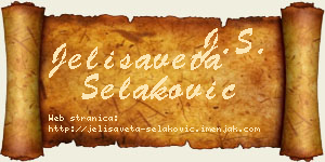 Jelisaveta Selaković vizit kartica